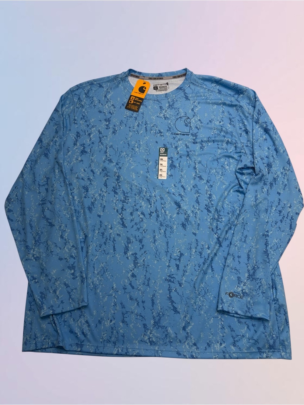 CARHARTT Force Men’s XXL Blue Long Sleeve Sun Shirt